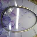 Elongated Resin Toilet Seat Purple Bathroom Decor, Slow Quiet-Close Lid and Seat Heavy Duty for Standard Toilets, Easy Installation & Cleaning (19 Inch,Purple Petals,Upgraded hinge)