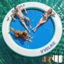 Water Hammock Lake Floats for Adults, Large Circle Pool Hammock Pool Lounger Water Float for Lake River Ocean Beach Boat Swim, Giant Round Heavy Duty Floating Island for Multiple People Family