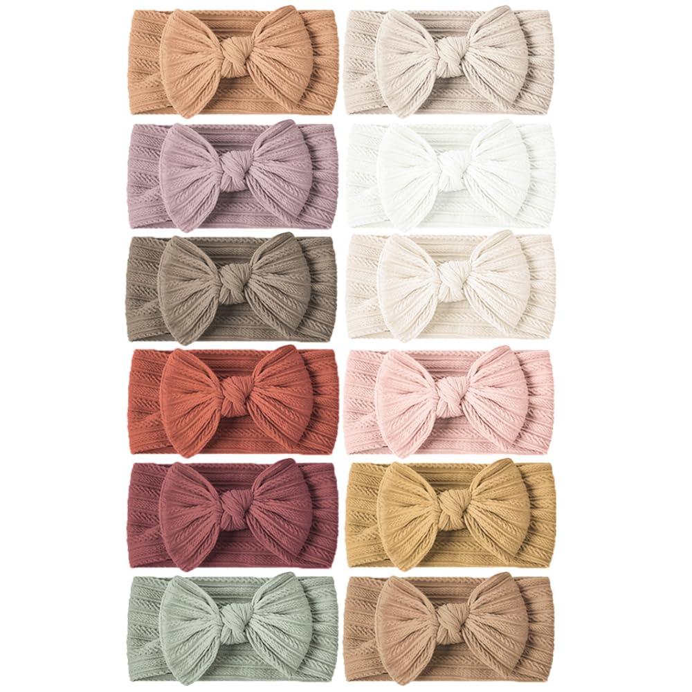 Niceye Baby Girls Headbands with Bows Handmade Hair Accessories Stretchy Hairbands for Newborn Infant Toddler (Purple)