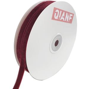 QIANF Vintage Burgundy Velvet Ribbon, 3/8 Inch X 25Yd