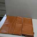 MANDIOO Set Of 2 Faux Leather Decorative Throw Pillow Covers Modern Solid Outdoor Cushion Cases Luxury Pillowcases for Couch Sofa Bed 22x22 Inches Brown