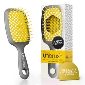 FHI Heat UNbrush Detangling Brush for Pain-Free Brushing on All Wet or Dry Hair Types  Durable DuoFlex Anti-Static Bristles, Lightweight Handle, Vented Hair Brush (1 Count (Pack of 1))