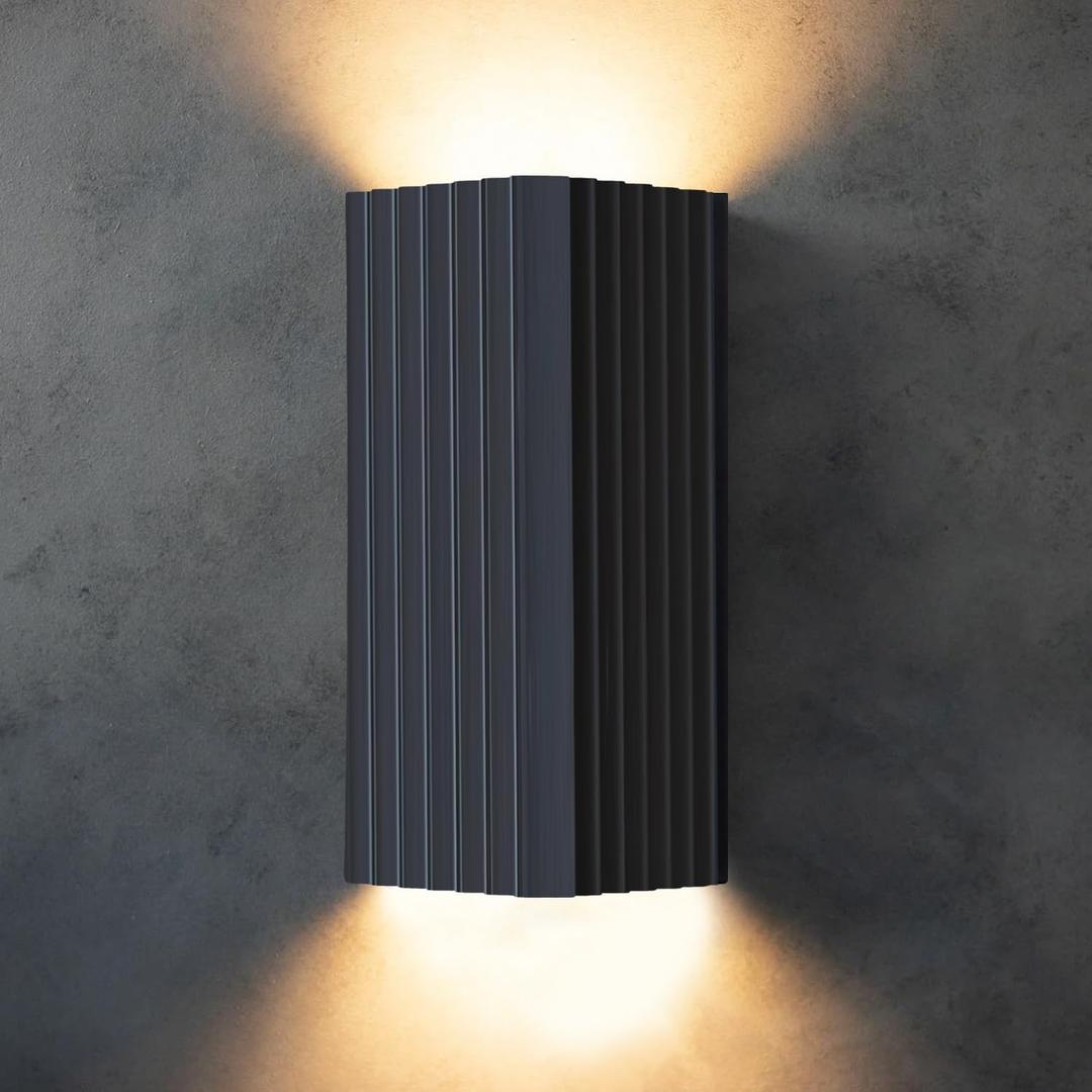 ZEROUNO Black Modern LED Wall Sconce Hardwired Indoor Wall Lights Up and Down Wall Mount Light for Living Room Bedroom Hallway Corridor Stairs Warm White 3000K(with G9 Bulbs)