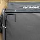 VIVOHOME Height Adjustable High Back Stadium Seats with Back Support and Cushion, 2 Pack Portable Bleacher Chairs with Cup Holder and Shoulder Strap, Black