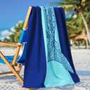 Genovega 2 Packs Oversized Beach Towel Set 36 x 72 in Large Big Pool Camping Swim Clearance Soft Towels Travel Essentials Accessories Must Haves Vacation Necessities Adult Gifts Shark Turtle, Extra Large 72*36
