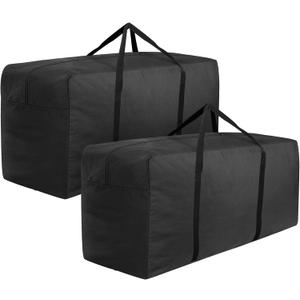 Cushion Storage Bag 420D Waterproof 68" Rectangular Outdoor Patio Cushion Storage Bags  Outdoor Cushions Storage Bag with Zipper and Handles Extra Large Storage Bags 68" L x 29" H x 20" W Black