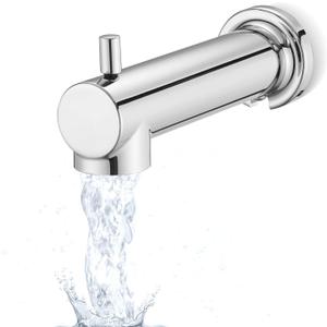 Slip on Extra Long Tub Spout with Diverter Universal Tub Diverter Spout for 1/2" Copper Water Pipe, Chrome