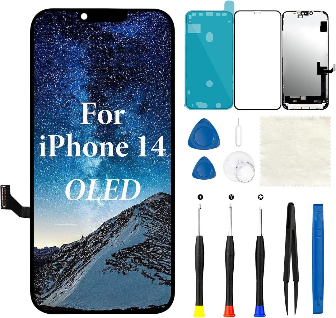 OLED for iPhone 14 Screen Replacement 6.1 inch 3D Touch LCD Display Digitizer Full Assembly with Repair Tools A2882 A2649 A2881 A2884 A2883