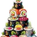 sushi ornament - japanese food christmas decor  funny foodie gift | holiday kitchen decoration  sushi lover style  christmas ornament 2025 - white elephant gifts - xmas tree funny decoration