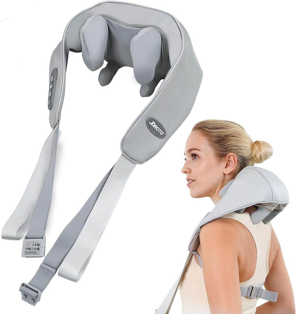 JOROTO Neck Massager for Pain Relief Deep Tissue Updated 8D Cordless Neck Shoulder Back Massage with Heat for Back Shoulder Leg Electric Kneading Massager Pillow Birthday Gift Fathers Day Gift