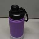 Koodee Small Water Bottle 12 oz Stainless Steel Vacuum Insulated Water Bottle for Back to School, Wide Mouth Flask with Leakproof Spout Lid(Purple)