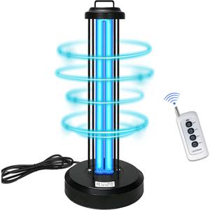38W UV Light Sanitizer, Ultraviolet Lamp with Remote Control for Home, Office School, Hotel.99.99% UVC Cleaning Portable Lamp,3-Gear Timer 15/30/60 Minutes 110V Ozone Free