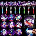 24 Pack Valentines Day Gifts for Kids Classroom, LED Finger Lights with Valentine Day Cards for Kids and Packing Bags, Light-Up Toys for School Classroom Exchanges & Valentine's Day Party Favors