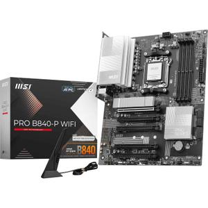MSI PRO B840-P WiFi Motherboard, ATX - Supports AMD Ryzen 9000/8000 / 7000 Processors, AM5 - DDR5 Memory Boost (8000+ MT/s OC), PCIe 4.0 x16, M.2 Gen4, Wi-Fi 7, 2.5G LAN