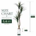 5.4FT Artificial Dracaena Tree in Pot, Evergreen Artificial Dracaena Marginata Plants Indoor, Decorative Potted Floor Plant for Living Room Porch Office Decor
