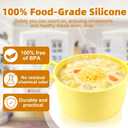 40oz Silicone Microwave Steamer for Cooking, Dishwasher Safe, No Stain Pot | Microwave Steamer for Vegetables,Egg,Dumpling,Baking,Heating Food, Easy Clean Microwave Cookware Bowl with Lids & Handles