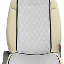 FH Group Car Seat Cushion Front Set White Neosupreme Automotive Seat Cushions - Universal Fit, Car Seat Cushion with Front Pockets, Airbag Compatible Car Seat Cushions for SUV, Sedan, Van