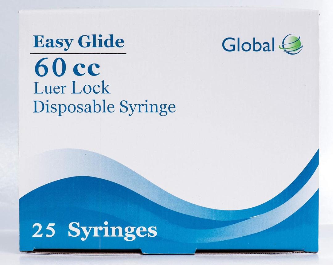 Global Medical Products 60cc Luer Lock Syringes ONLY - Box of 25