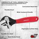 SEDY Adjustable Wrench Set Pipe Spanner: 6" 8" 10" Wide Jaw Black Oxide Wrench With Cushion Grip, Laser Marked Metric & SAE Scales, CR-V Steel for Professional