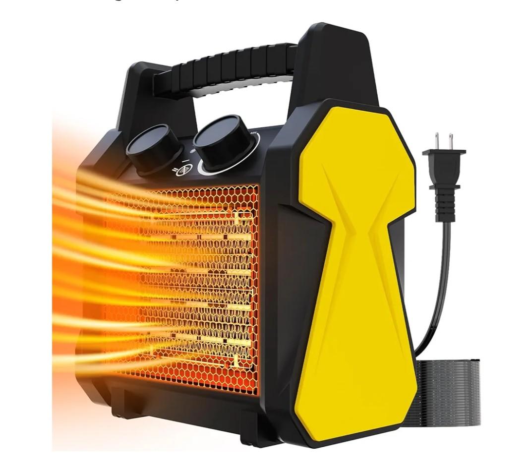 Outdoor Heater for Patio - 1500W Electric Greenhouse Heater, Portable Electric Space Heating with Overheat Protection, PTC Ceramic 3 Modes Patio Heating for Garage, Greenhouse, Outdoor Use