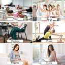 Cute Pilates Ruffle Socks for Women, Grippy Non-Slip Crew Socks with Embroidery for Yoga Barre Workout (White)