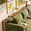 Huuger 102.4 Inch Behind Couch Table with 2 Power Outlets and USB-C Ports, Extra Long Narrow Sofa Table for Sectional Sofa, Skinny Console Table with Anti-Bump Pads, for Living Room, Rustic Brown, 102.3 "W