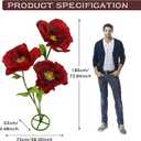 3PCS Giant Artificial Flower Set 3D Realistic Flowers Waterproof Durable Home Garden Wedding Decor Perfect for Party Office Hotel Exhibition Photography Props