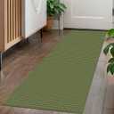 KOZYFLY Runners for Hallways 2x5 ft Washable Kitchen Runner Non Slip Rubber Backed Hall Runners Cotton Entryway Runner Rugs Floor Carpet for Indoor Backdoor Bedroom Kitchen, Bright Green/Earthy Green