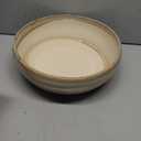 SQOWL Bonsai Pots 12 Inch - Large Ceramic Succulent Planters, Shallow Planter with Drainage Hole and Saucer, Round Bowl Planter for Indoor Outdoor Plants, Home Decor, Plant Lover Gifts, Beige