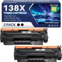 138X Black Toner Cartridge (with CHIP) Replacement Compatible for HP 138X 138A W1380A W1380X High-Yield Toner Work with LaserJet Pro 3001dw 3001fdw MFP 3101fdw Printer ( 2-Black )