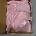 VitalCozy 1 PCS White Pink Bow Garland Banner, Satin Ribbon Hanging Party Bow Garland Decoration for Birthday Baby Shower Wedding Party Supplies