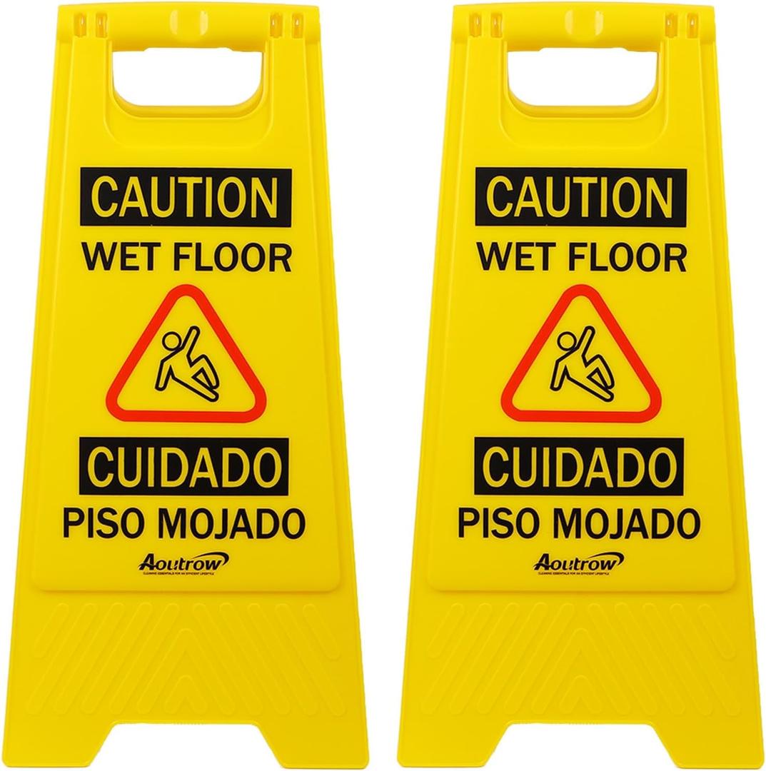 Caution Wet Floor Sign, L:17.12in W:8.38in H:0.94in2-Sided Foldable Safety Sign for Commercial Use, A Frame Caution Sign Bilingual Warning Signs, Yellow (yellow 2pack) Caution Wet Floor Sign, L:17.12in W:8.38in H:0.94in2-Sided Foldable Safety Sign for Commercial Use, A Frame Caution Sign Bilingual Warning Signs, Yellow (yellow 2pack)