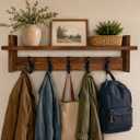 29" Coat Rack Wall Mount with Shelf, Entryway Wall Hooks with Shelf, Coat Hangers for Bathroom, Living Room, Bedroom