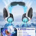 Portable Neck Fan - 6000mAh Rechargeable Personal Fan with 6 Speeds, 360 Cooling Surround Airflow, 20H Long Battery Life Hands-Free Wearable Fan for Outdoor Travel, Office, and Sports