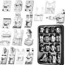 16 Pcs Sewing Machine Presser Foot Set fits for Most Low Shank Snap-On Singer, Brother, Babylock, Euro-Pro, Janome, Kenmore, White, Elna Sewing Machines