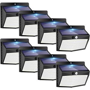 Peasur Solar Lights Outdoor, [138 LED/8 Packs] Solar Motion Sensor Security Light with 3 Lighting Modes Solar Wall Lights Waterproof Solar Powered Lights Outside for Garden Fence Yard Deck Garage