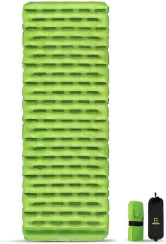 ATEPA ThermAir Backpacking Sleeping Pad, 6 R-Value Insulated Ultralight Inflatable Sleeping Pad Folding Camping Mattress with 7 Layers & Storage Bag for Camping Backpacking, Wide Long Size (71"x24")
