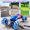 Gesture Sensing RC Stunt Car, 2.4GHz 4WD Stunt Car Toys for Ages 6-12 yr Boys Girls, Hand Controlled Remote Control Twist Cars, Offroad 360 Rotation with Lights and Music for Birthday Gifts (Pink)