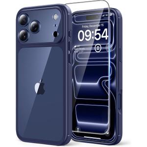 TAURI for iPhone 17 Pro Case, Full Camera Protection with Screen Protector, Anti-Yellowing Military-Grade Protection Shockproof Slim Phone Case for iPhone 17 Pro, Blue
