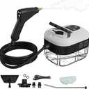 Steam Cleaner, 6-Levels Adjustable Switch Handle, 15s Heat-Up, 1.2L Tank, Steamer for Cleaning with 8 Pcs Accessories, Steam Cleaner for Home for Dirt, Grease, Grout, Tile,Floor,Couch and Car (White)
