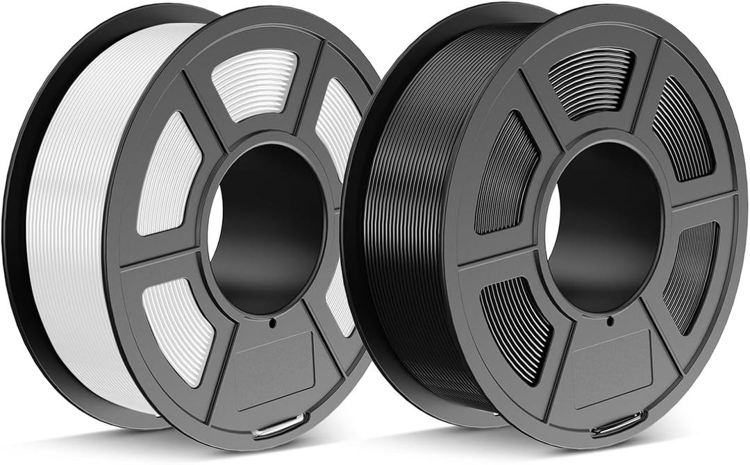 JAYO PETG Filament 1.75mm 2.2 KG, Strong Toughness PETG 3D Printer Filament, Dimensional Accuracy +/- 0.02 mm, Fits for Most FDM 3D Printers, Black, White