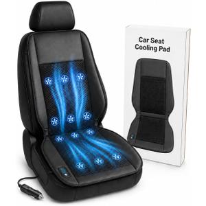 Cooling Car Seat Cover Ventilated Car Seat Cooler with 10 Turbo Fans & Wired Remote, 3-Speed Cooling Seat Cushion, Universal Fit Car SUV Truck, Breathable 3D Mesh Leather
