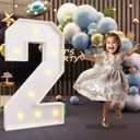 imprsv 3FT Marquee Numbers, Light Up Numbers for 2nd 25th Birthday Decorations Anniversary Party Decor, Number 2 Light Up Number, Pre-Cut Foam Board Kit