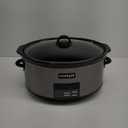 Crock-Pot Large 8-Quart Programmable Slow Cooker with Auto Warm Setting, Black Stainless Steel (Pack of 1)