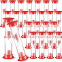 24 Pcs 5 Minute Sand Timer Plastic Hourglass 5 Min Visual Timer Mini Classroom Small Shower Hourglass for Teacher Classroom School Must Haves Supplies Egg Sand Clock Kids Time Management(Red)