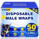 XPCARE 50 Count Disposable Male Dog Diapers, Male Dog Wraps,Super Absorbent Leak-Proof Fit (X-Small)
