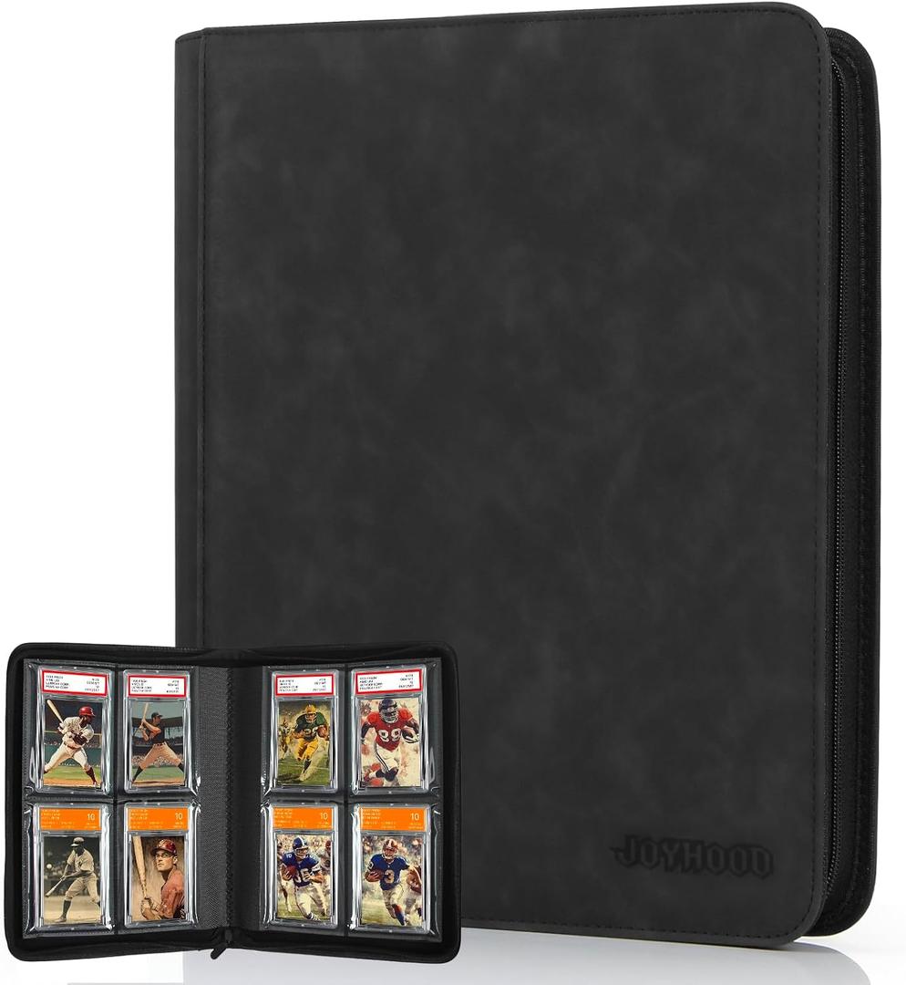 JoyHood 40 Pockets Graded Card Binder, PSA Slab Holder Binder, Graded Card Storage Album for PSA and CGC Slabs (4 Pockets, Black)