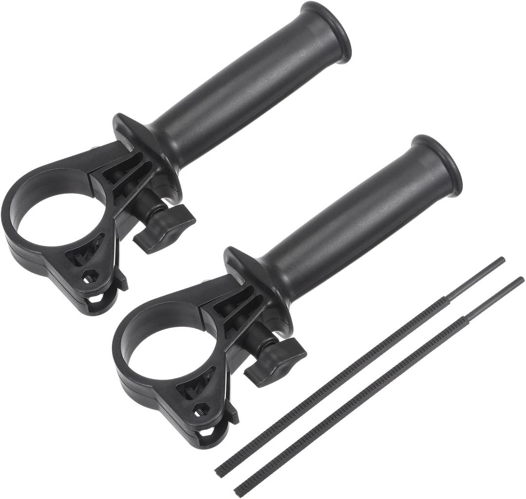 uxcell Plastic Adjustable Side Front Auxiliary Hammer Handle for 13A Impact Drill, 41-42mm Clamping Range with Scale Depth Ruler 2 Pcs