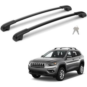 300Lbs Lockable Roof Rack Crossbars Compatible with Jeep Cherokee 2014-2023, Heavy Duty Aluminum Cross Bar Fit Luggage Luggage Kayaks Bicycles Snowboard