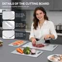Titanium Cutting Boards Set of 3, 100% Pure Titanium Kitchen Cutting Board, Double-Sided Non-Toxic Cutting Board, Ideal for Slicing and Dicing Meats, Features Handle, Dishwasher Safe, 16"l*10"w